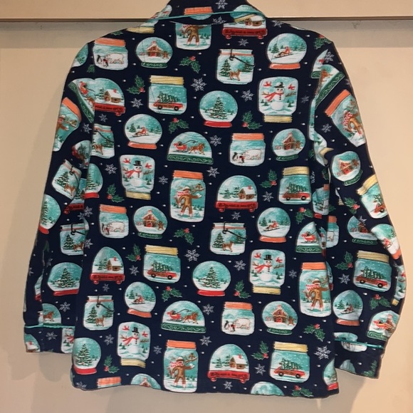 Nick & Nora flannel snow globe top only button down size Small - Picture 4 of 4